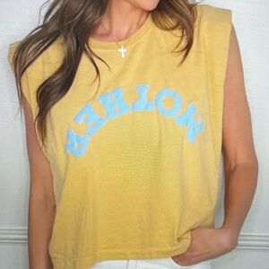 Upside Down Puff Mother Tank in Faded Mustard